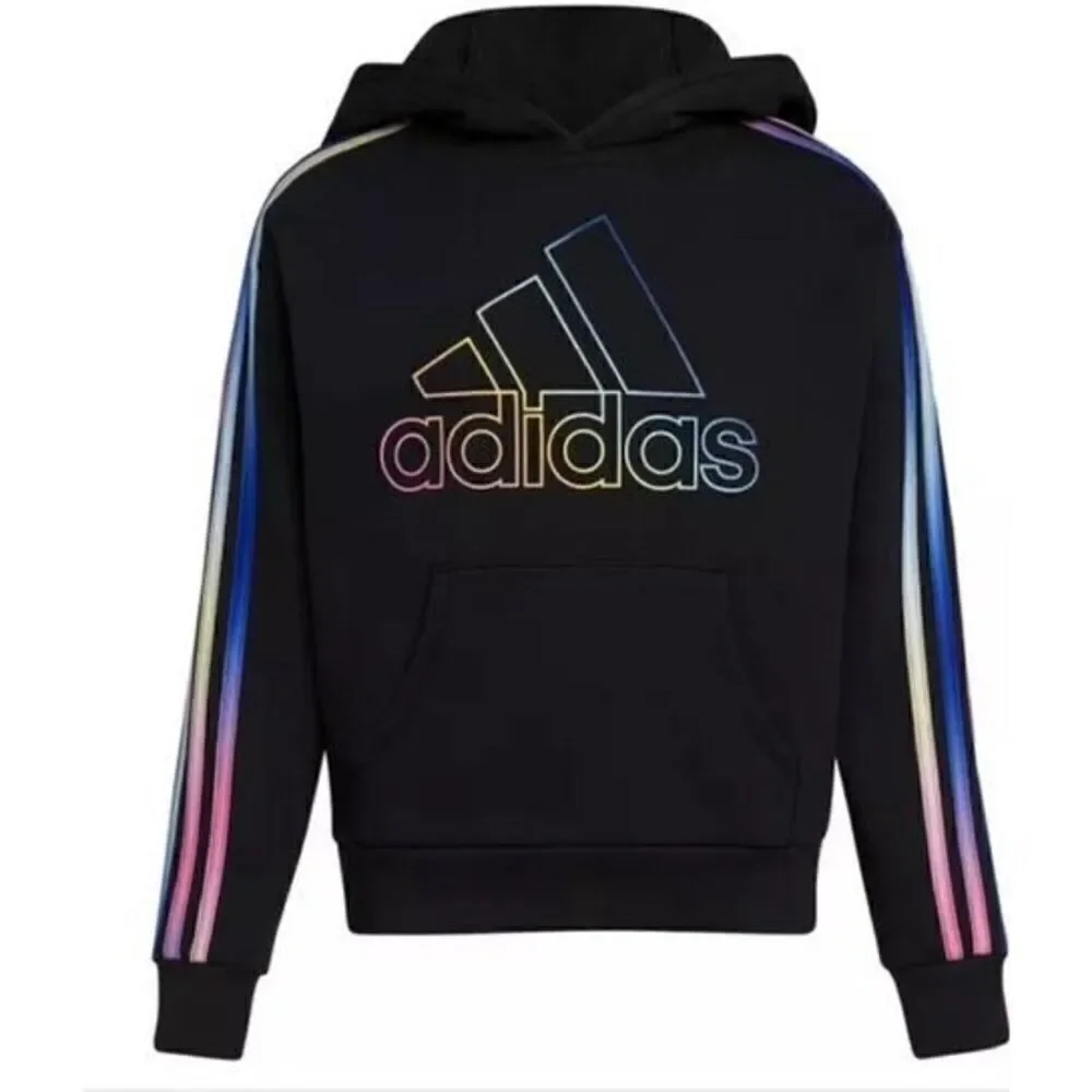 Adidas 3T Girls Multi 3-Stripes Fleece Hoody